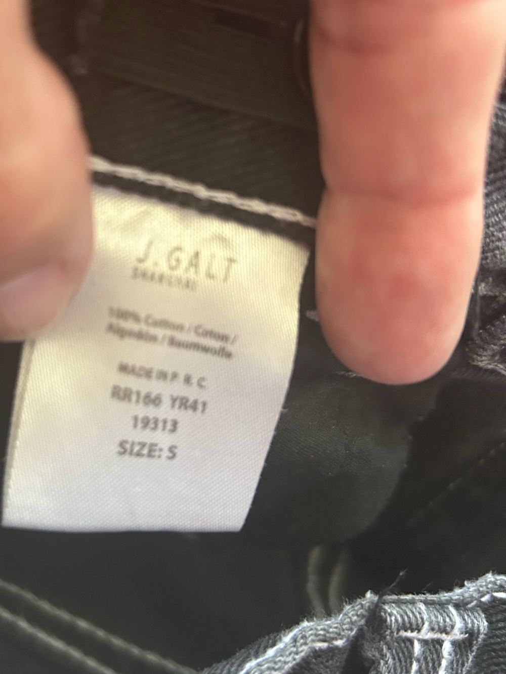 J. Galt Shanghai Faded Black Carpenter Jeans w/white stitching Size Small - Picture 7 of 11